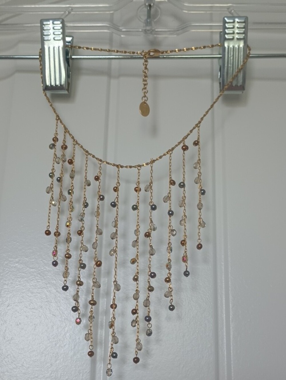 Anne Klein Gold-Tone Fringe Necklace with Multicolor Accent Beads - Picture 2 of 12